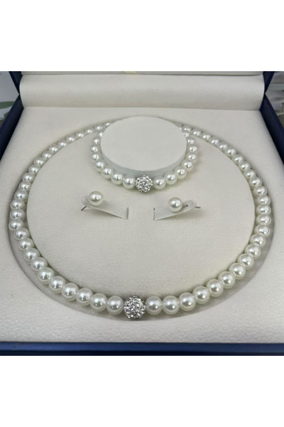 Choice 3 pcs 3 PCS set Imitation Pearl Fireball Necklace Bracelet Earring Stu...