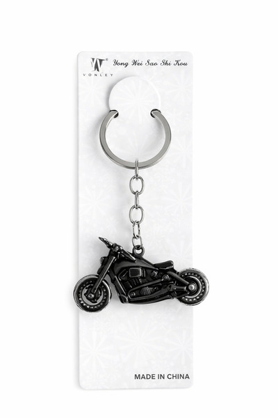 oksijenair Black Motorcycle Keychain (Metal)