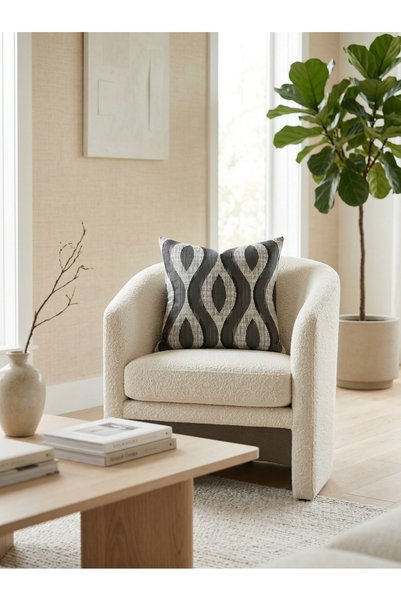 nissahome Premium Series Lal Pattern Double-Sided Throw Pillow Cover-Black/Silver