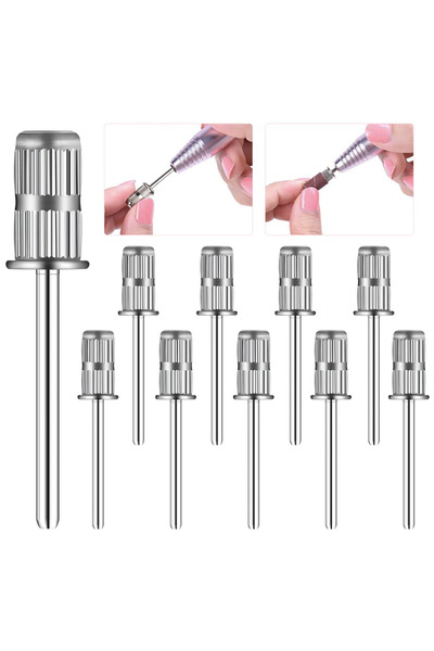 Choice1 Silver 10pcs Sanding Band Shaft Nail Drill Bits Mandrels for Electric...