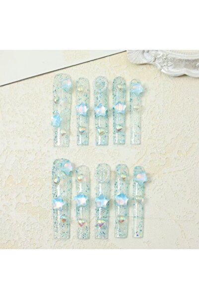 choice2 M 10pcs high-end Fresh and long handmade fake nails, Fresh and long n...