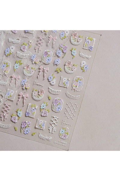 Choice5 1pcs Elegant Flowers Nail Art Stickers 5D Crystal Diamond Nails Decor...
