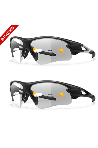 choice2 WN10-17 2 Packs Photochromic Sunglasses for Men Women Outdoor Sports ...