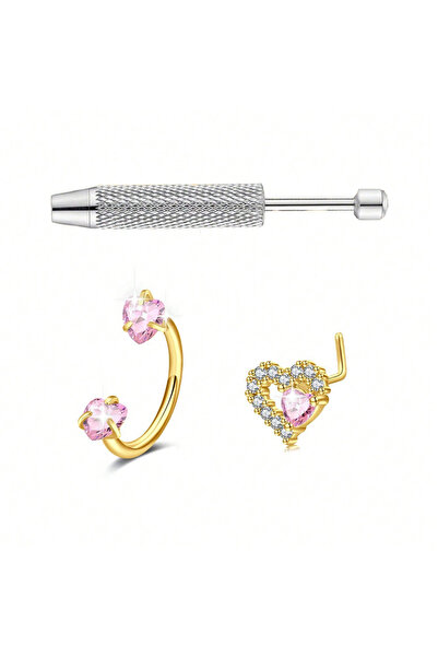 Choice E Skeleton 18G 1.0x8mm حلقات وأقراط الأنف 3 قطع/مجموعة، حلقات أنف على ...