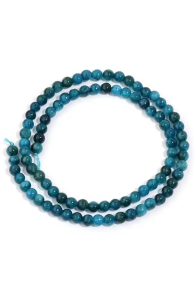 Choice5 4mm Apx 89pcs 4/6/8/10/12mm Natural Blue Apatite Round Beads Handmade...