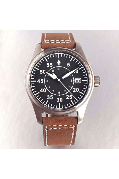 Choice1 steel(solid) back black-9 No Logo 39mm Pilot Aviator Diving Watches M...