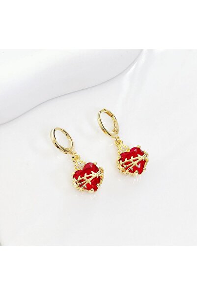 choice2 B Hot Sale Gold Plated Sacred Heart Shaped Crystal Dangle Earrings Fo...