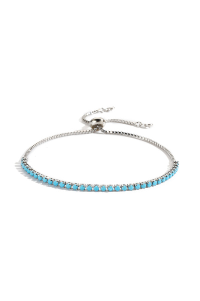 Choice5 style G silver Blue Turquoise Bracelet 18K Gold Plated Waterproof Bra...