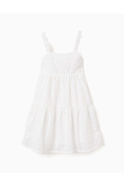 Ziddy Ss Dress Embroidery, White