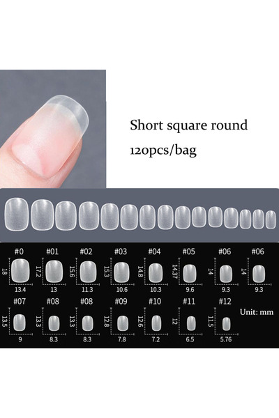 Choice 611-120pcs 120pcs/bag Matte Press On Nail Tips Soft Full Cover False N...