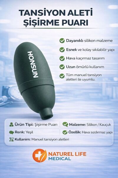 Tansiyon Aleti Şişirme Puarı Silikon Pompa Hava Sızdırmaz