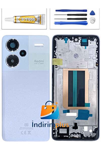 indirimplus Redmi Note 13 Pro Plus Kasa Arka Pil Kapağı Lensli (Beyaz Renk) N...