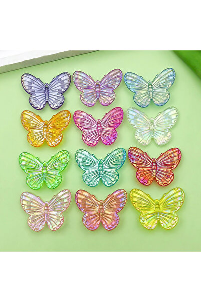 Choice7 Mix-12pcs 10/12pcs 22*30mm Colorful Butterfly Charms Acrylic Pendants...