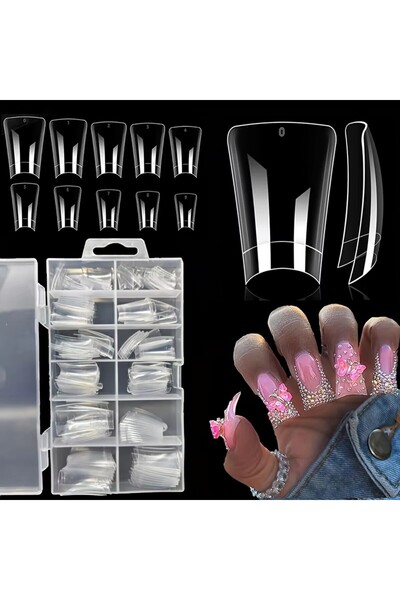 Choice1 120 Half Pasted 120 Pieces of Medium-Length Duck Nail Tips, 12 Differ...