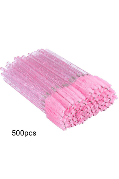 Choice5 Nylon A0008-500pcs pink Wholesale 500pcs Eyelash Brushes Wands for Be...