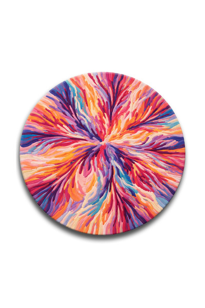 Rugs Modern Halı SDT Mercan Esintili Çok Renkli Yuvarlak Dokuma Taban Dekorat...