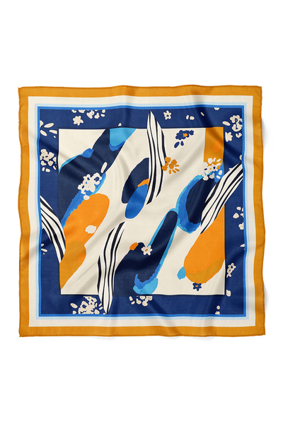 nehir eşarp Soyut Fırça Desen Fular Bandan 70x70 Cm