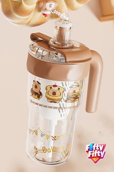 Vagonlife DILLER 860 ML Pipetli & Rahat İçim Çift Kullanım Tritan Su matarası Suluk -FFD860ML3RENK