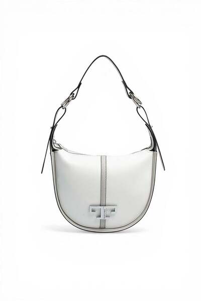 Silver Polo حقيبة كتف نسائية من سيلفر آند بولو SP1270 باللون الأبيض العادي وا...