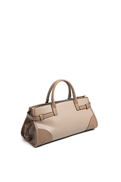 Silver Polo Dark Beige - Latte Plain Women's Handbag Sp1260