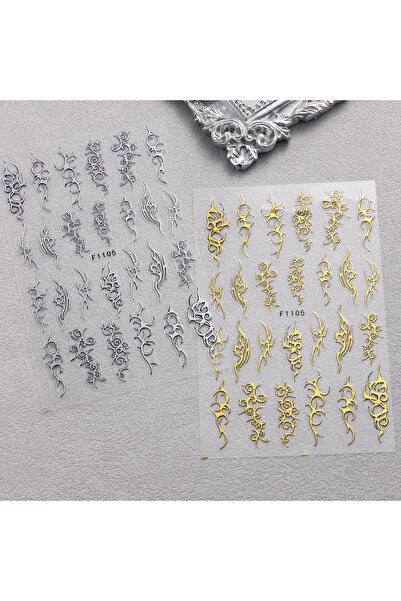 choice2 Diamond D Color Gothic Nail Art Punk Belt Nail Decals 3D Self-Adhesiv...