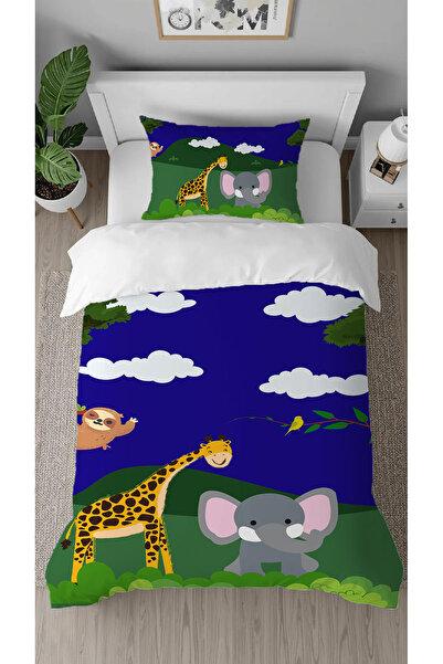 GREENDECOR Elephant Giraffe Koala Patterned Digital Printed Special Design Si...