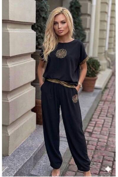 GLAMSI Σετ δύο τεμαχίων - Μαύρο - Ευθεία