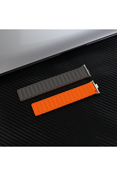 Choice8 For Redmi Watch 4 Grey Orange-S I-pattern Silicone Magnetic Strap for...