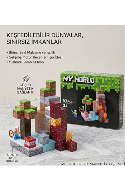 LRS STORE Manyetik Yapı Blokları 87 Parça – Çocuklar Için Eğitici Oyuncak Set...