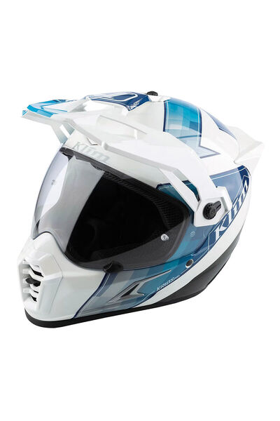 Klim Krios Pro Carbon Spectrum Adv Rally Motosiklet Kaskı Beyaz Mavi
