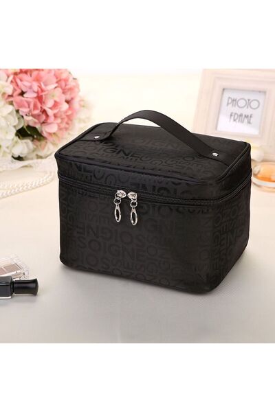 Choice3 black Women's makeup bag large capacity cosmetics storage bag foldabl...