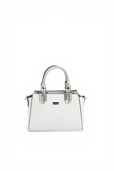 Silver Polo Silver & Polo Sp1281 Women's Handbag Plain White-Grey
