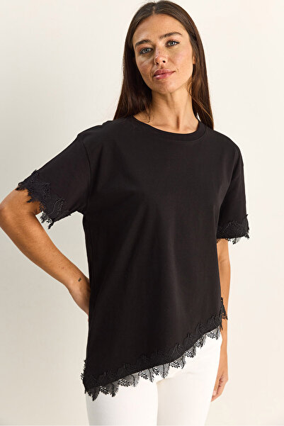 Bianco Lucci T-Shirt - Μαύρο - Ευθεία