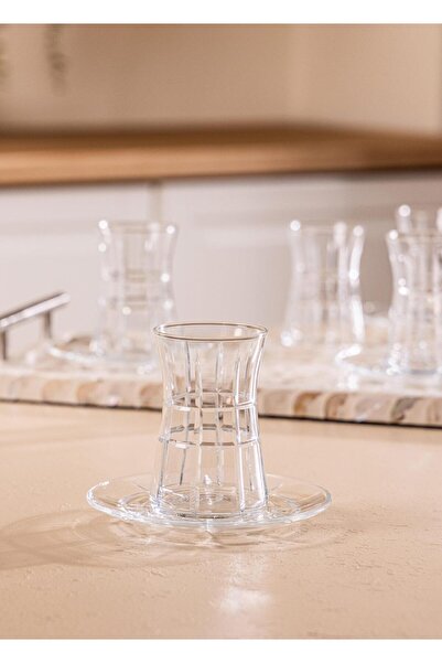 The Mia Vintage Çay Seti Şeffaf 12 Parça