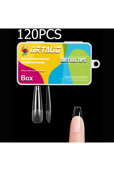 Choice3 أظافر صناعية رمادية 120 قطعة بتغليف OPP، أطراف أظافر لاصقة بأشكال ستي...