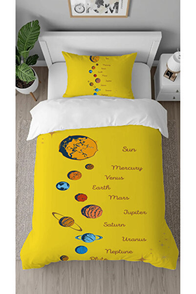 GREENDECOR Planet Space Star Patterned Digital Print Special Design Bed Sheet...