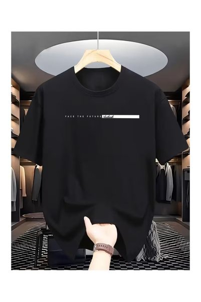 EYAX MODA Face the Future Line-Art Printed Unisex Oversize Tee / T-Shirt