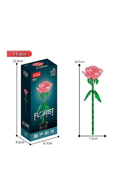 Toyska Renkli Işıklı Çiçek Yapım Seti --PINK ROSE 73 Parça