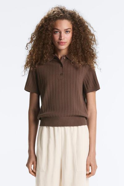 Oysho Pointelle örgü polo