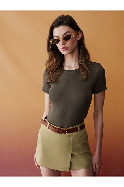 Dilvin T-Shirt - Χακί - Κανονική εφαρμογή