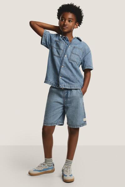LEFTIES Soluk efektli denim gömlek