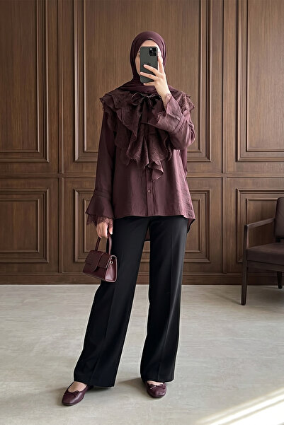 MODAQU Λιτό πουκάμισο - Μωβ - Casual