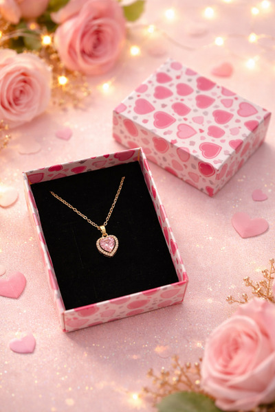 miraybutikhediyelikesya Heart Necklace – Stylish Women's Necklace with Zircon...
