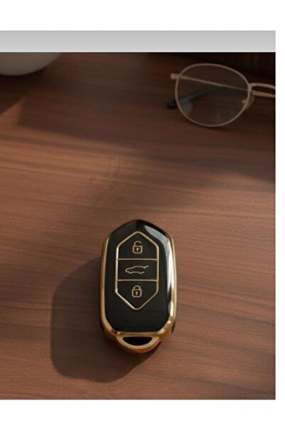 ÖZEN KEYS Togg T10X T10F Compatible 3 Button Nano Key Case Black Gold