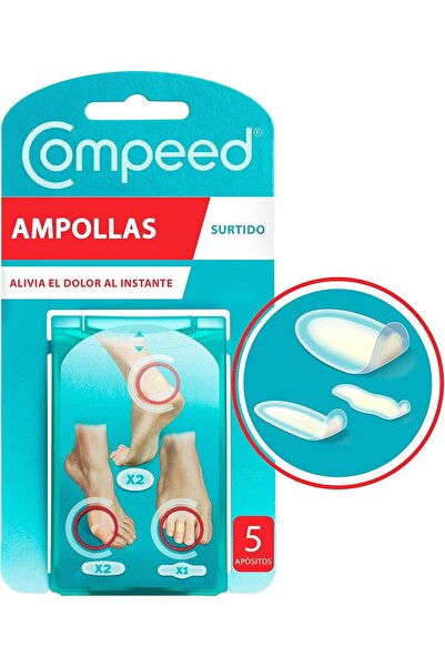 Compeed أمبولات متنوعة، 5 ضمادات هيدروكولويد - علاج القدم