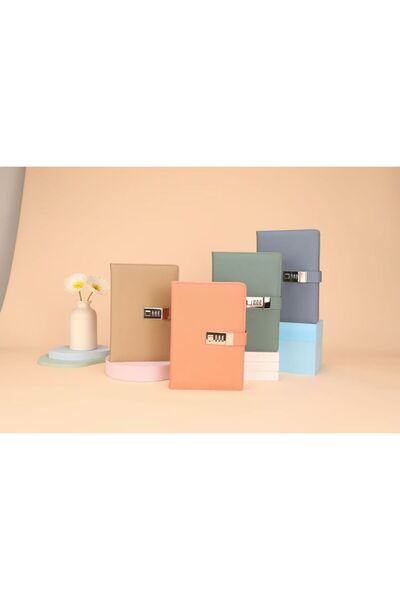 TRio Life Kilitli Ajanda Günlük Not Defteri Notebook Krem İthal Ürün