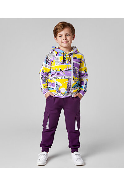 Ollington St. Printed Text Print Sweatshirt Hoodie and Joggers - Multicolor