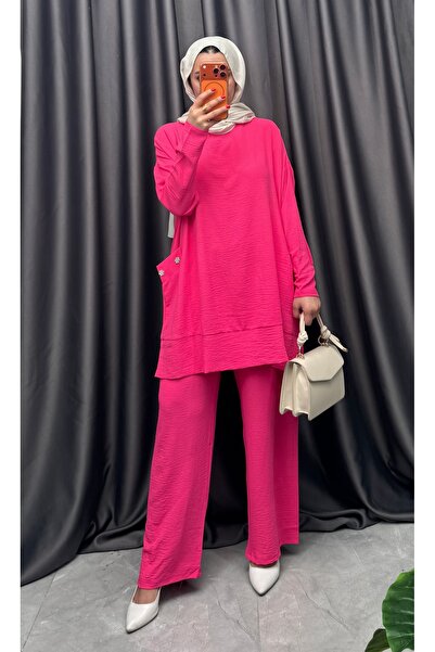 NİSUM MODA Σετ με hijab - Ροζ - Κανονικό μέγεθος