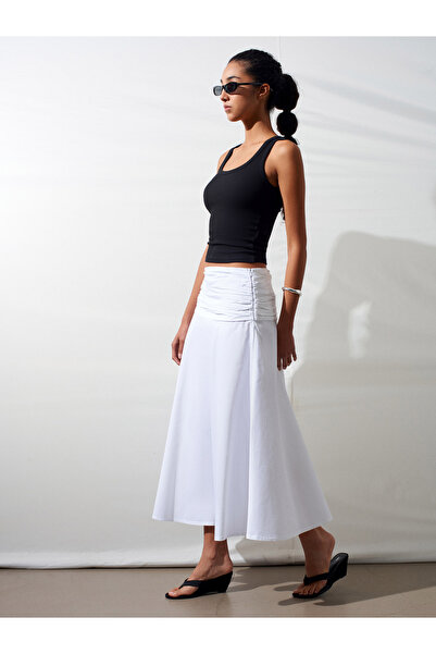 Dilvin Φούστα - Λευκό - Midi
