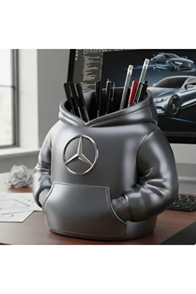 m2s Dekoratif Mercedes-Benz Temalı Hoodie Kalemlik – Metalik Gri